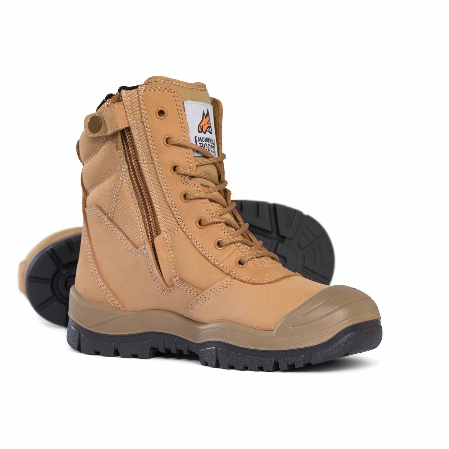 Mongrel Wheat High Leg ZipSider Boot w/ Scuff Cap