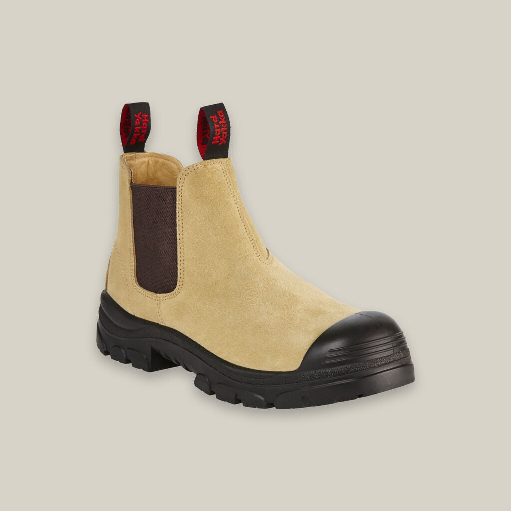 GRIT PULL ON STEEL TOE SAFETY BOOT - SAND
