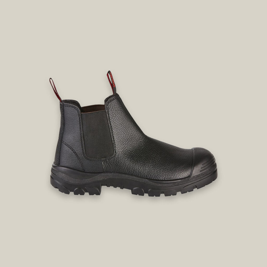GRIT PULL ON STEEL TOE SAFETY BOOT - BLACK