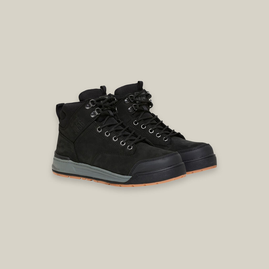 3056 LACE UP & SIDE ZIP STEEL TOE SAFETY BOOT - BLACK