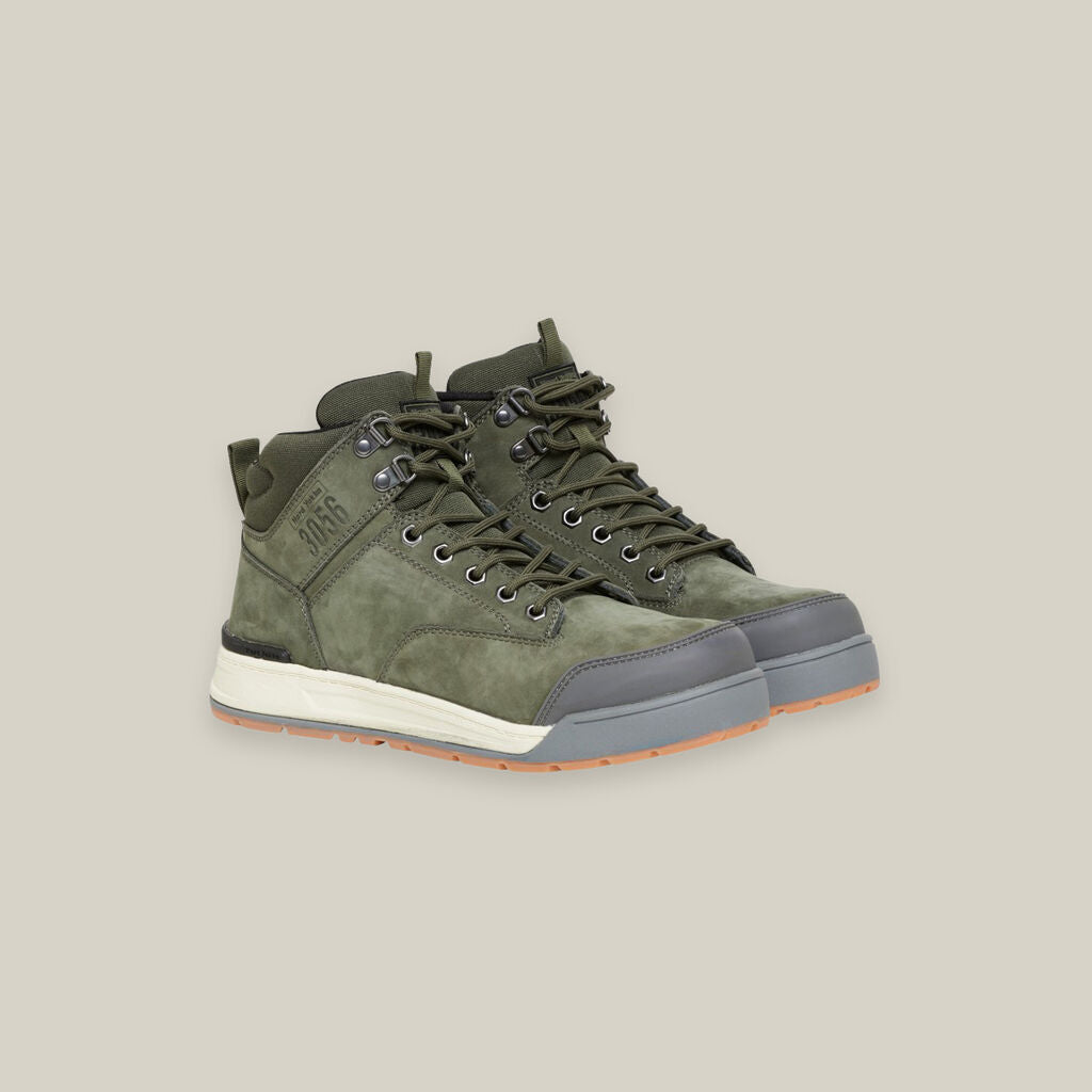 3056 LACE UP & SIDE ZIP STEEL TOE SAFETY BOOT - OLIVE