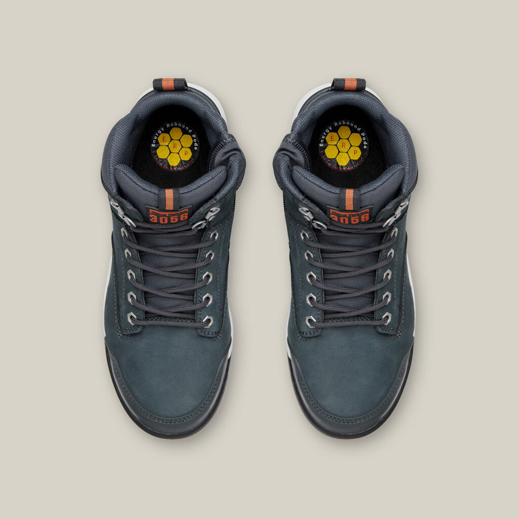 3056 LACE UP & SIDE ZIP STEEL TOE SAFETY BOOT - NAVY