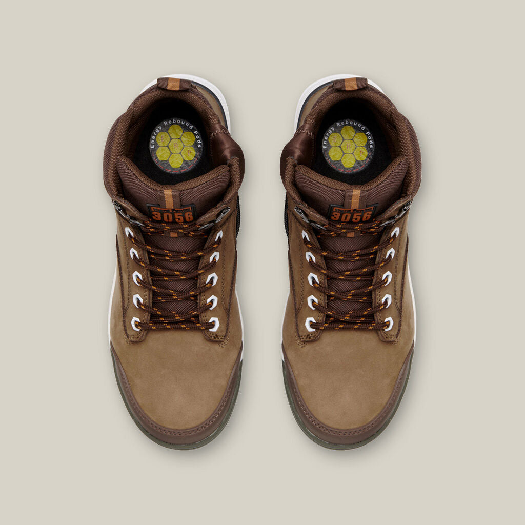 3056 LACE UP & SIDE ZIP STEEL TOE SAFETY BOOT - OAK