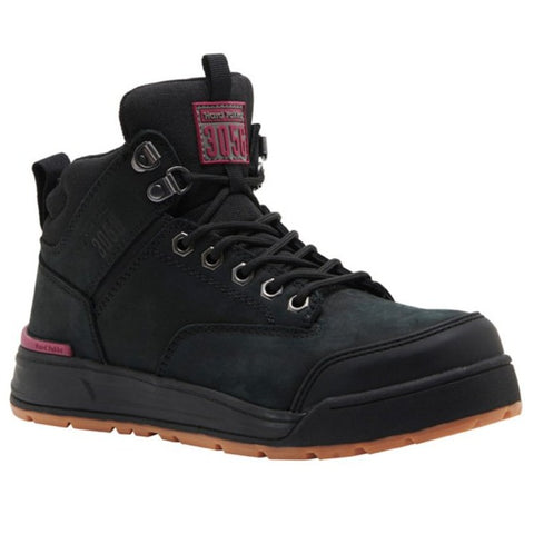 WOMEN'S 3056 LACE UP & SIDE ZIP SAFETY BOOT - BLACK