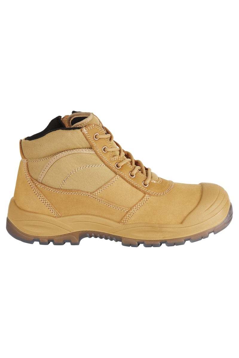 UTILITY ZIP SIDED STEEL TOE SAFETY BOOT - WHEAT