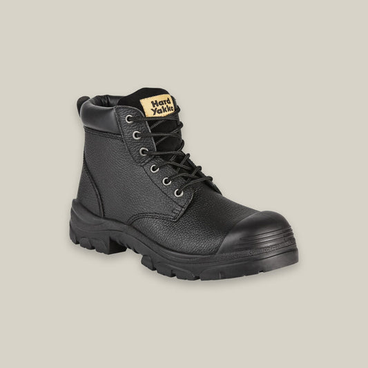 GRAVEL LACE UP STEEL TOE SAFETY BOOT - BLACK